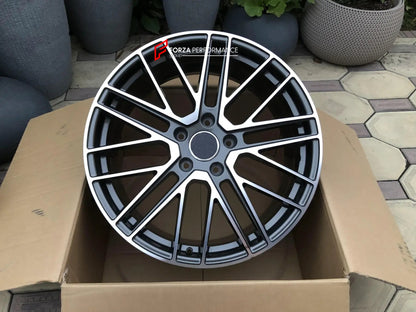 We manufacture premium quality forged wheels rims for PORSCHE 911 in any design, size, color. Wheels size: Front: 22 x 10 ET 48 Rear: 22 x 11.5 ET 61 PCD: 5 x 130 CB: 71.6 Forged wheels can be produced in any wheel specs by your inquiries and we can provide our specs Compared to standard alloy cast wheels, forged wheels have the highest strength-to-weight ratio; they are 20-25% lighter while maintaining the same load factor. Finish: brushed, polished, chrome, two colors, matte, satin, gloss