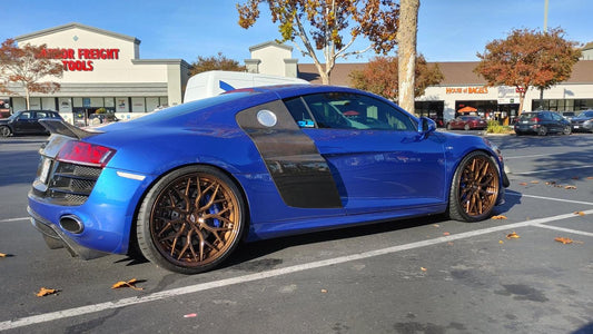 We produced premium quality forged wheels rims for  AUDI R8 TYP 42  Our wheels sizes:   Front 20 x 8.5 ET 42  Rear 20 x 11 ET 40  Finishing: Bronze  Forged wheels can be produced in any wheel specs by your inquiries and we can provide our specs