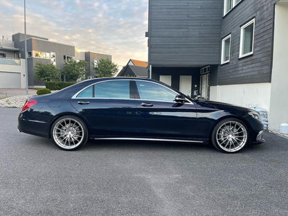 P103 We produced premium quality forged wheels rims for MERCEDES BENZ S CLASS W222 Our wheels sizes: Front 22 x 9 ET 31 Rear 22 x 10 ET 35 Finishing: Polished Forged wheels can be produced in any wheel specs by your inquiries and we can provide our specs