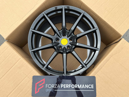 OEM We manufacture premium quality forged wheels rims for  FERARRI 488 PISTA in any design, size, color.  Wheels size:  Front 20 x 9 ET 44  Rear 20 x 11 ET 38  PCD: 5 X 114.3  CB: 67.1  CARBON PRINT  Forged wheels can be produced in any wheel specs by your inquiries and we can provide our specs