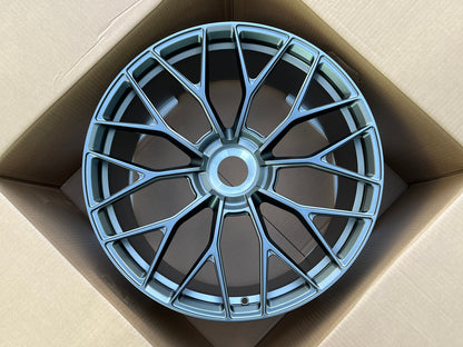 We manufacture premium quality forged wheels rims for   PORSCHE 911 992 GTS TARGA TURBO S GT3 in any design, size, color.  Wheels size:  in 20 x 9 ET 46  in 21 x 12 ET 64  PCD: CENTERLOCK  CB: CENTERLOCK  FINISH: MATTE BLACK  Forged wheels can be produced in any wheel specs by your inquiries and we can provide our specs